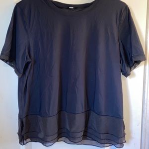Black Lululemon Black Tee with Mesh Bottom